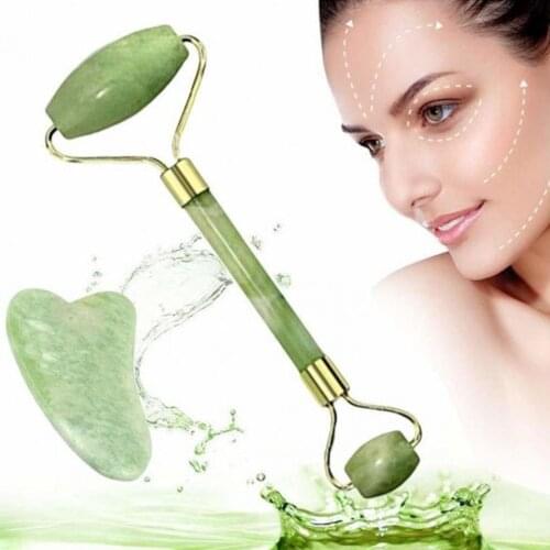 Natural Massager For Face Jade Roller Face Massager Gua Sha Massage Tool Set Gua Sha Scraper Massage For Face Gua Sha