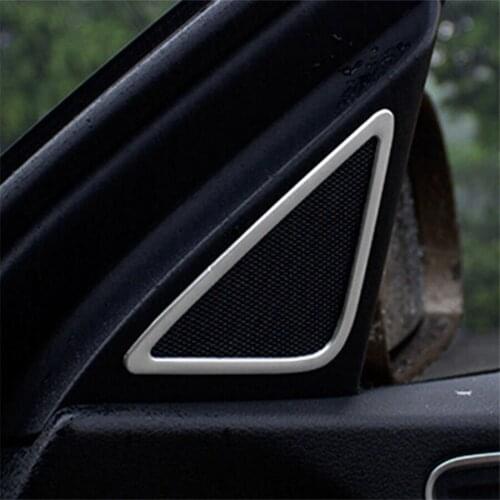 Stainless Steel 2Pcs/set Interior Door Stereo Speaker Stickers Cover Tirm Decorative Car Styling Fit For AUDI Q3
