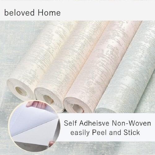 Non-Woven Self Adhesive Wallpapers for Bedroom Living Room Home Improvement Solid Color 3D Wall Stickers Peel and Stick Decor