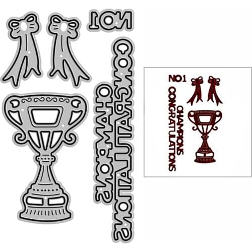 New No1 Champion Trophy Craft Embossing Mold 2021 Metal Cutting Dies for DIY Decor Scrapbooking Album and Card Making No Stamps