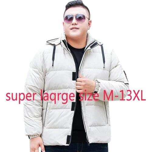 New High Quality Down Jacket Men Extra Large Winter Short Fashion White Duck Down Thick Casual Plus Size M-10XL 11XL 12XL 13XL