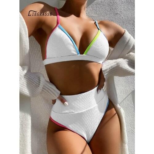 Liegrasse Sexy Swimming Suit for Women Solid Brazilian Push Up Bikini Set Swimsuit Women Swimwear Swim Bathing Suit Beachwear