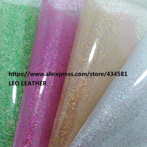 See Through glitter Leather, TPU Leather with glitter powder inside 3S08