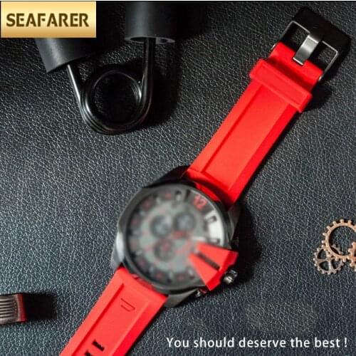 Quality Silicone Rubber Watchband For Diesel DZ7257 DZ7334 DZMC0001 DZT2006 4388 Strap For Men 24 26mm Silicone Strap Bracelets