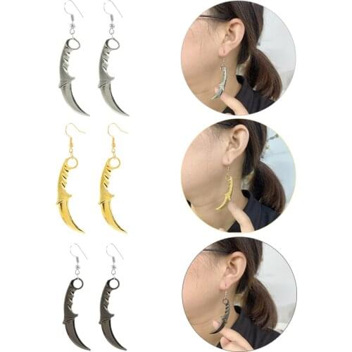 Game Counter Strike CSGO Earrings Cosplay Claw knife Metal Piercing Hanging Hoop Dangle Pendant Trend For Women Men Jewelry Gift