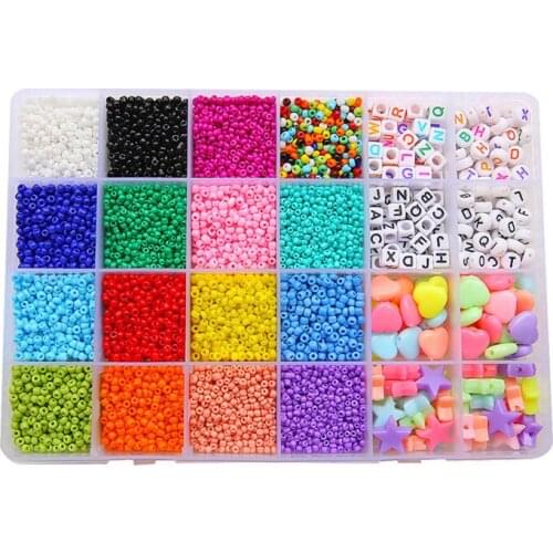 2/3/4mm Glass Seed Beads 8000pcs/12000pcs/24000pcs Czech Seed beads Letter/Heart/Star beads for DIY Necklace Jewelry Making