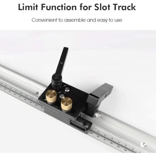 T-slot Chamfered Track with Scale 45 Chute T Track Stopper Aluminum Alloy T Slot Miter Track Woodworking DIY Tool