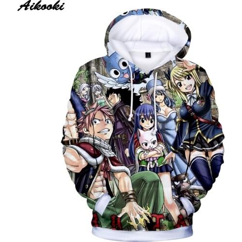 Anime Hoodie Fairy Tail 3D Hoodies Casual Sweatshirt Men Women Long Sleeve 3D Print Fairy Tail Hoodies Men Oversized Sweatshirt