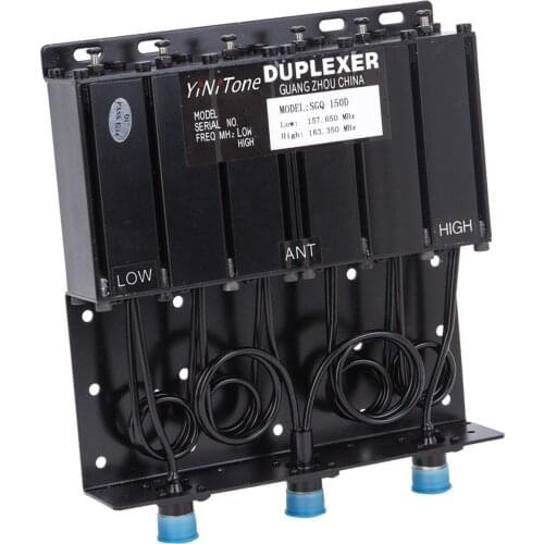 VHF 136-174MHz 50W Duplexer For Radio Repeater Tuned Low Frequency 157MHz High Frequency 163MHz N Female Connectors Black