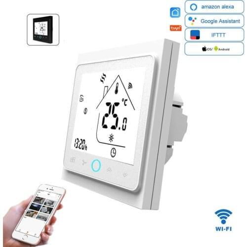 WiFi Smart Thermostat Temperature Controller for Water/Electric floor Heating Water/Gas Boiler Remote/Voice Control Alexa Tuya