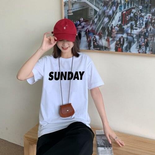 Printed All-Match Loose Short-Sleeved T-Shirt WomenS Round Neck Casual Plus Size Top Summer