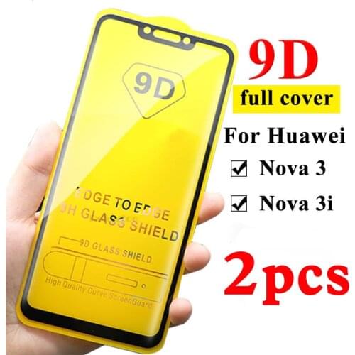 2pcs 9D Tempered Glass For Huawei Nova 3 3i Screen Protector tempered glass on For huawei nova 3 3i huavei huawey Nova3 3 i film