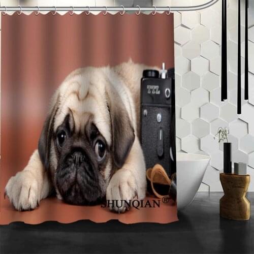 Puppy dog Shower Curtain High Quality Bath screens Modern Polyester Fabric Customized bath curtain