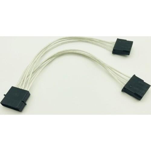 1PCS 4Pin Molex Male to 2Port Molex IDE Female Power Supply Y Splitter Adapter Cable for Desktop Cooling Fan CD Driver Hard Disk