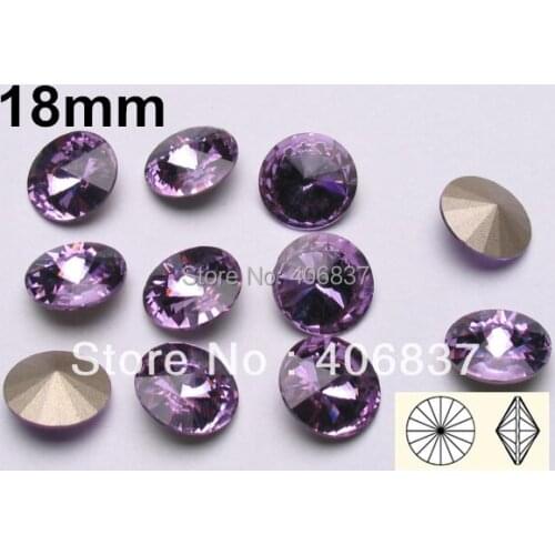 100pcs/Lot, 18mm Violet Crystal Rivoli, Free Shipping! Chinese Top Quality Crystal Rivoli Fancy Stones