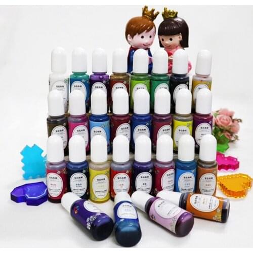 28 Colors Epoxy Resin Pigment Epoxy Resin Transparent Colorant UV Resin Pigment Concentrated Epoxy Resin Liquid Dye Kit