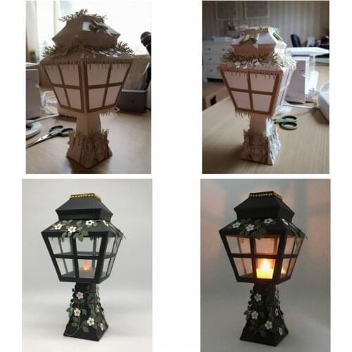 3D Standing Lantern Metal Cutting Dies Stencils for DIY Scrapbooking Paper Cards Craft Decorative New Embossing Handmade