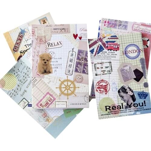 4packs/lot Original Boxed Postcards Collage Time Creative Birthday Card Gift Postcard Or For Greeting And Party