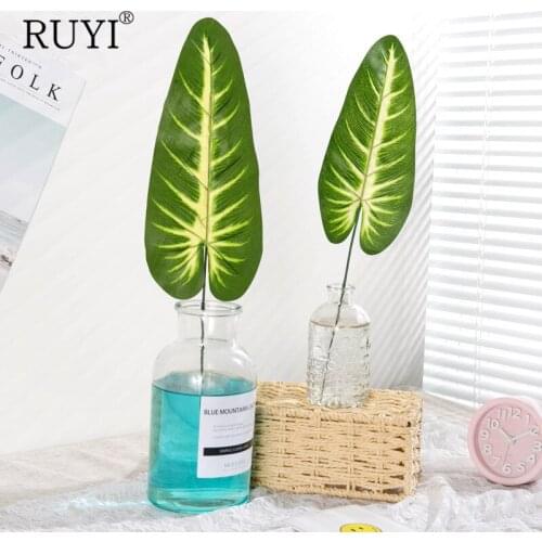 43cm Simulation Elephant Ear Leaf Dining Table Flower Arrangement Artificial Plant Plastic Flower Living Room Wedding Decoration