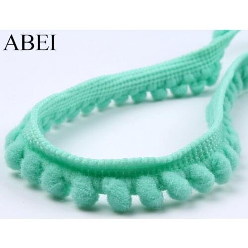 5 Yards 12mm Pom pom Lace Trims Handmade Sewing Craft Accessories Pompom tassel ball Fringe Ribbon Knitted Fabric Material