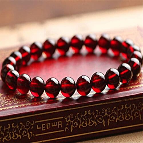6mm Genuine Precious Natural Wine Red Garnet Quartz Stone Crystal Round Bead Stretch Bracelet Free Shipping