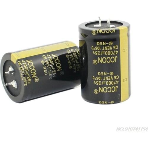 25V 47000uF 35x50mm Aluminum Electrolytic Capacitor High Frequency Low ESR Impedance Through Hole Ultracapacitor D09 20 Dropship