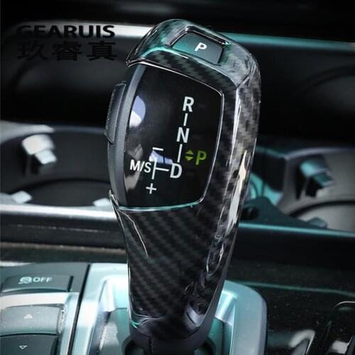 Car Styling Carbon fiber Style Gear Shift Handle Sleeve Buttons Covers Stickers For BMW X5 F15 X6 F16 Auto Interior Accessories