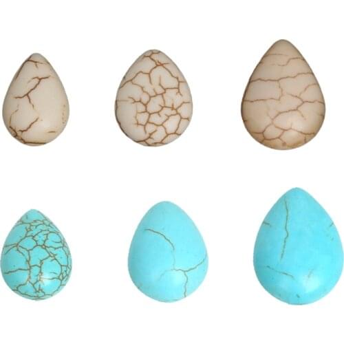 White/Blue Water Drop Teardrop Half Flat Back Cabochons Beads DIY Fittings stone spacer beads for jewelry findings