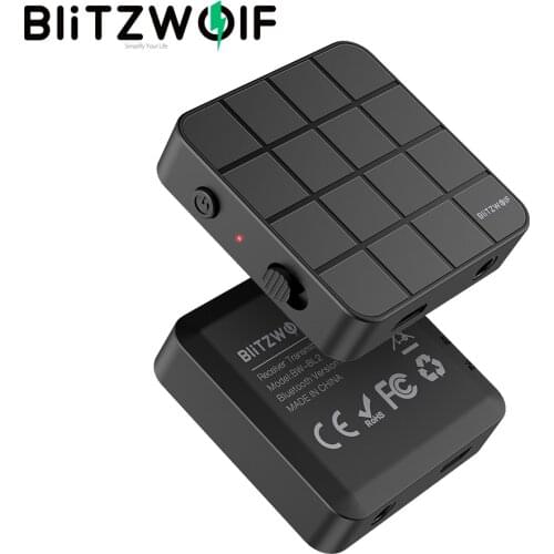BlitzWolf BW-BL2 Wireless bluetooth5.0 Receiver Transmitter 2 in 1 Mini Portable 3.5mm Aux bluetooth Adapter for PC TV Headphone