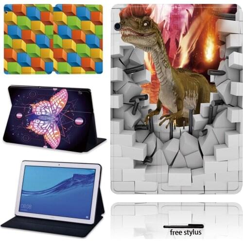 Tablet Case for Huawei MediaPad T3 8.0"/T3 10 9.6" PU Leather Stand Cover for MediaPad T5 10 10.1" Protective Case