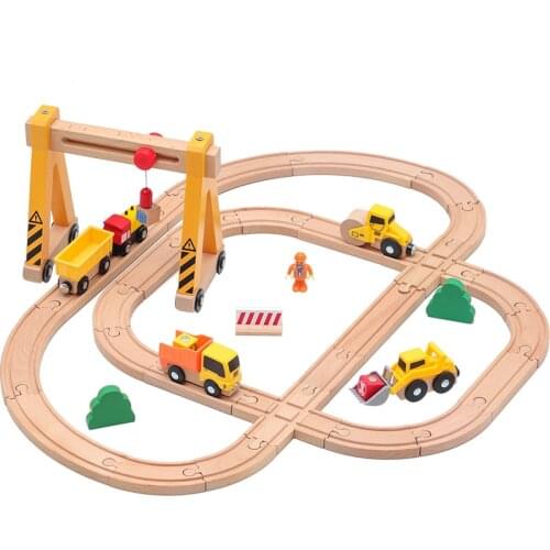Wooden Track Toy Diecast Scene Small Track Combination Compatible with Childrens Brand Train Tracks Educational Toys Gifts