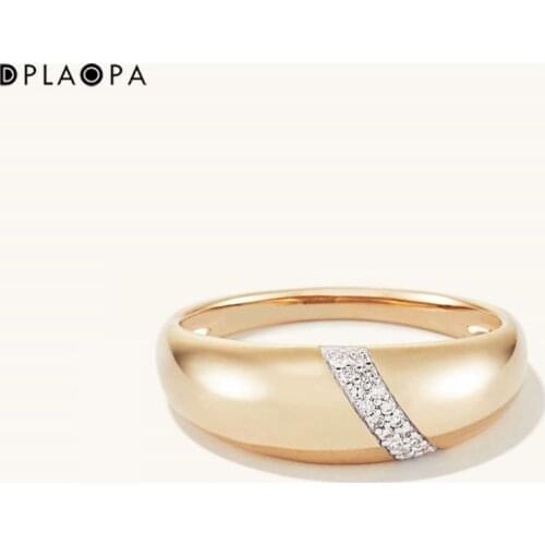 DPLAOPA 925 Sterling Silver Goop Pave Zircon CZ Dome Ring New 2021Smooth Fine Jewelry Fashion Round Party Wedding Jewels