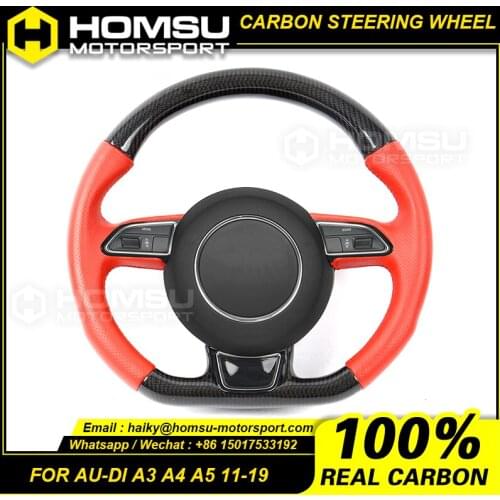 Private custom gloss carbon fiber steering wheel for audi 13-16 years A3 A4 A5 11-19 years A7 Personalization