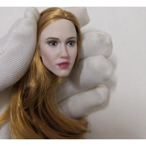 1/6 female soldier head carving model European and American foreign girls white skin head carvings, blonde doll head carvings