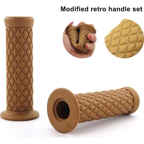 Retro Motorbike Grips Handle Bar 7/8" 22mm for Harley Yamaha Motorcycle Handlebar Cafe Racer Moto Grip Vintage Scooter Accessory