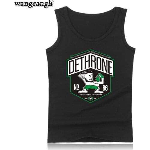 Dethrone Conor Mcgregor Dublin Walk Out mens tank tops shirt summer gym vest cotton bodybuilding tank top men fitness clothing