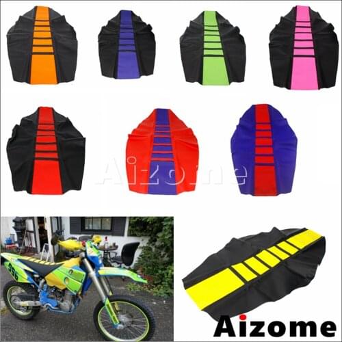 Enduro Motocross Rubber Soft Seat Cover Dirt Bike Ribbed Horizontal Stripes Gripper Seat Cushion for HONDA YAMAHA Suzuki