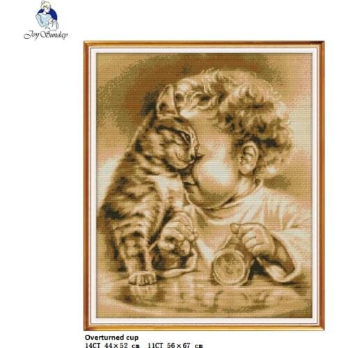 Joy Sunday Overturned Cup Pattern DIY Embroidery Cross-stitch Kits DMC 11CT 14CT Print Canvas Cross Stitch For Needlework