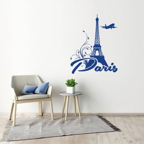 Paris Tower Quotes Wall Sticker Home Art Decor Vinyl Decals Room Wall Mural Simple Wallpaper DW7720