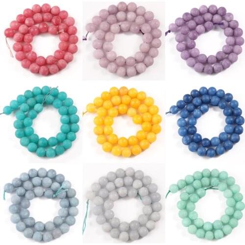 Natural Matte Round Stone Beads Pink Purple Jades Loose Beads for Jewelry Making DIY Handmade Bracelet Necklace 6 8 10mm 15
