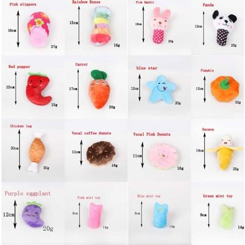 New Plush Squeaky Dog Toys Bite-Resistant Clean Dog Chew Puppy Training Toy Soft Fruit And Vegetable Pet Supplies Cat Mint Toy