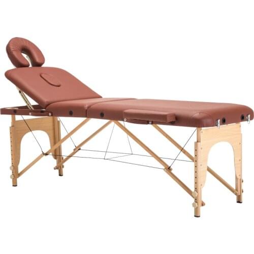 NEW Foldable portable salon beauty SPA tattoo furniture beech wooden PVC leather patio facial massage bed table with bag