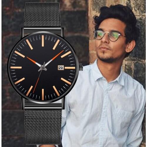 Military Luxury Mens Watches Waterproof Stainless Steel Mesh Belt noctilucent Fashion Men Quartz Movement Watch Business Clocks