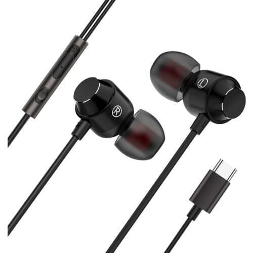 Earphone Type-c Headset In-Ear Wired Earphones Subwoofer with Microphone HIFI Earphone Silicone Earplugs