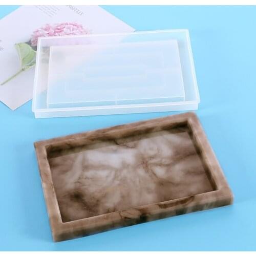 Rectangle Flower Pot Tray Epoxy Resin Mold Storage Plate Dinner Dish Tray Mold Large Plate Resin Casting Mold Craft Tool