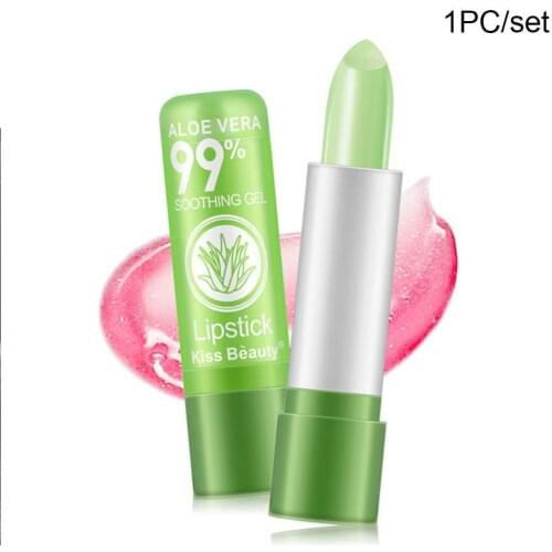 Color Changing Aloe Vera Lip Gloss Balm Long Lasting Moisturizing Moisture Anti Aging Lipstick Lip Gloss