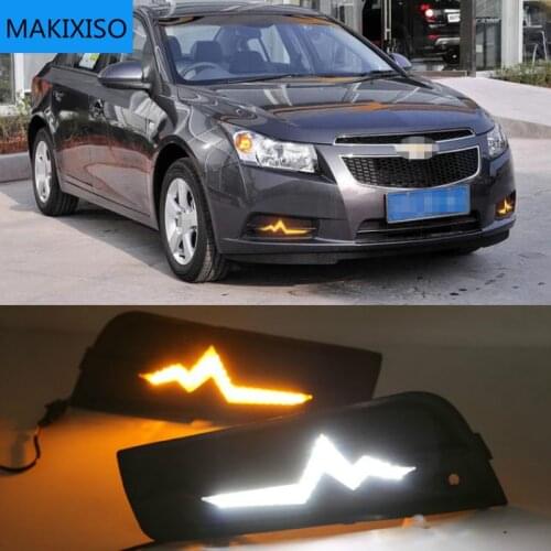 LED Daytime Running Light DRL For Chevrolet Cruze 2009-2014 High-profile DRL Fog Lamp with Turn Signal Dimmed Light