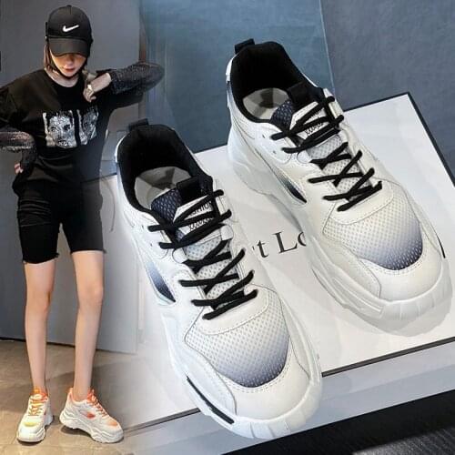 2020 summer new thick bottom increased daddy shoes female tide fashion wild breathable mesh sports shoes mesh shoes X121