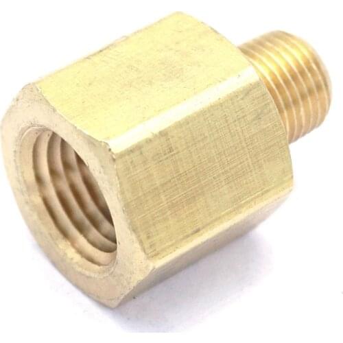 1/8" NPT Male x 1/4" NPT Female Brass Pipe Fitting Connector Adapter For Pressure Gauge Air Gas Fuel Water Pressure 229 PSI