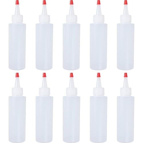 10pcs/20pcs 120ml Squeeze Squirt Condiment Bottles with Twist On Cap Lids Top Dispensers for Ketchup Mustard Hot Sauces Olive